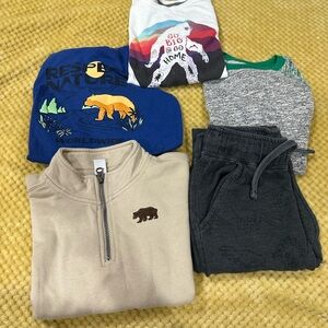 Bundle of 5 - long sleeve shirts and pants - Size Small 6/7